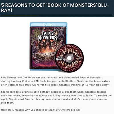5 REASONS TO GET ‘BOOK OF MONSTERS’ BLU-RAY!